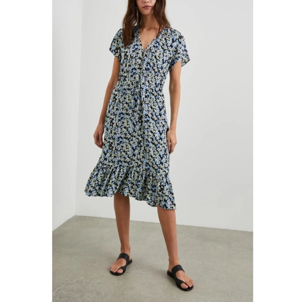 Rails Midnight Meadow Floral V Neck Kiki Mini Dress Size Small Fallcore